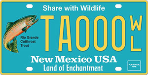 Cutthroat trout featured on new license plate. New Mexico Department of Game and Fish: News release October 25, 2017. 