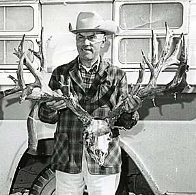 New Mexico record nontypical mule deer, taken by Joseph A. Garcia in Rio Arriba County, 1963. (Photograph courtesy of the Boone and Crockett Club)