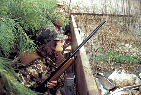 Duck hunting in blind - more opportunities with Open Gate public access to private land property, New Mexico Game and Fish