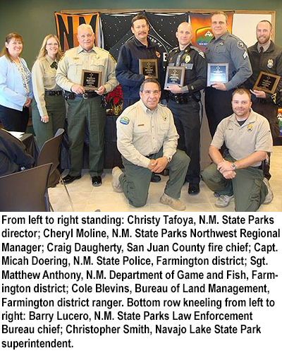 NMDGF News - Dec. 28, 2016: Farmington conservation officers recognized for service at Navajo Lake State Park.